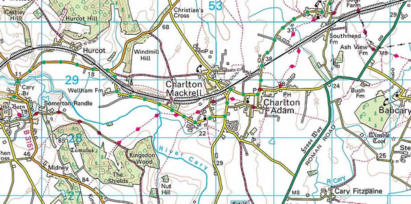 OS Map of The Charltons